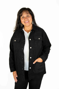 BLACK OVERSIZED DENIM JACKET