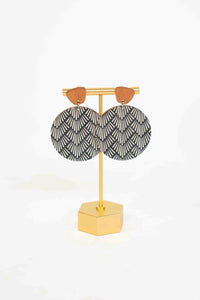 BOHO PRINTED CORK WOODEN DANGLE EARRINGS