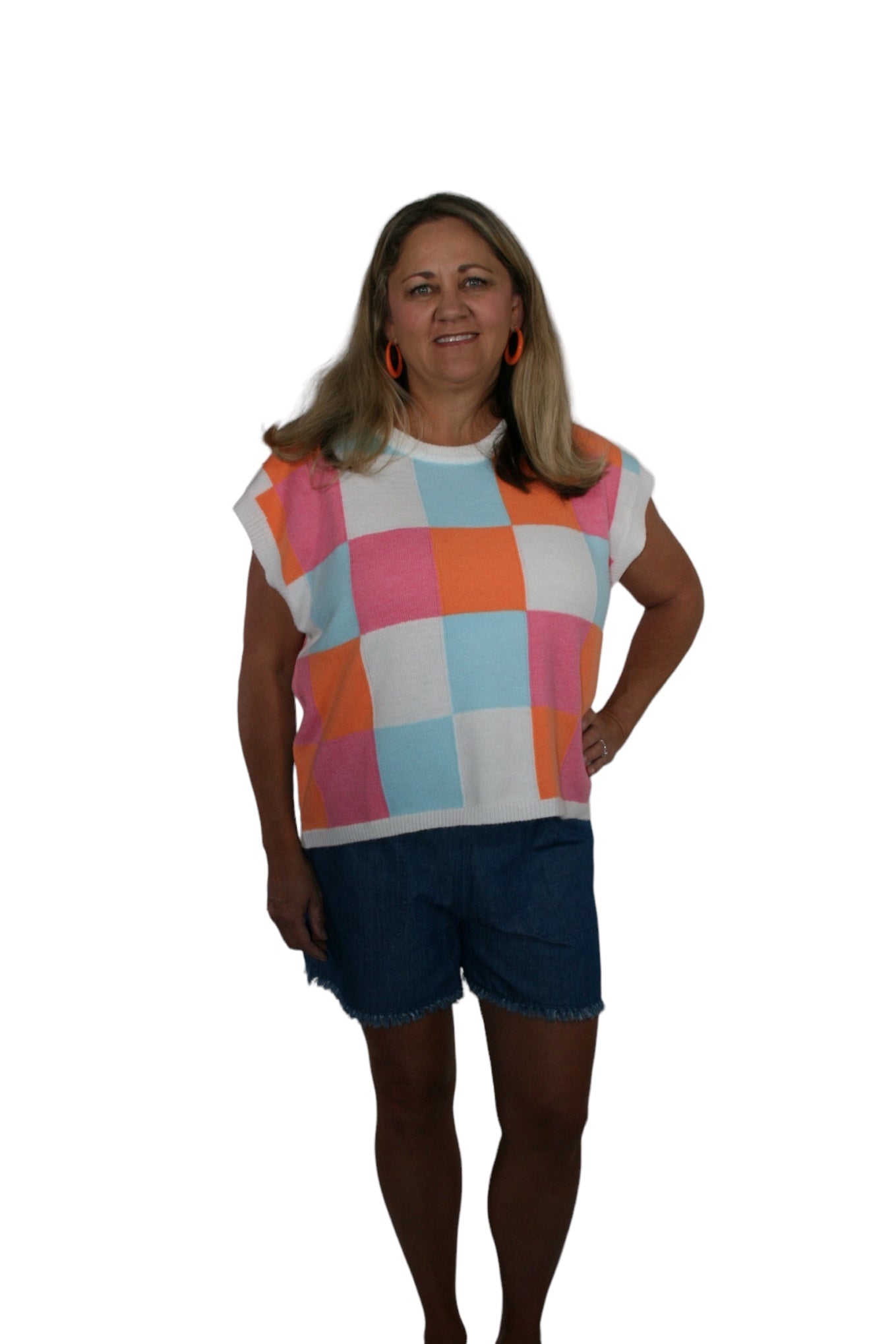 MULTI COLOR CHECKER SWEATER VEST – Sisters Boutique