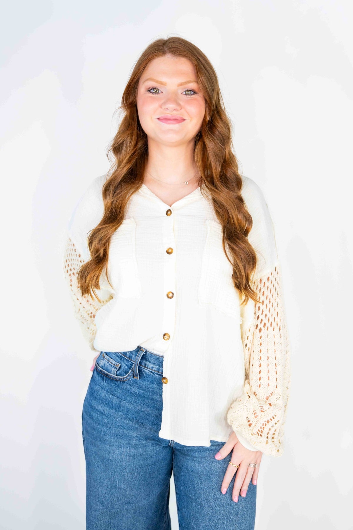 OVERSIZED BUTTON DOWN GAUZE SHIRT