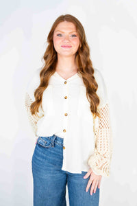 OVERSIZED BUTTON DOWN GAUZE SHIRT