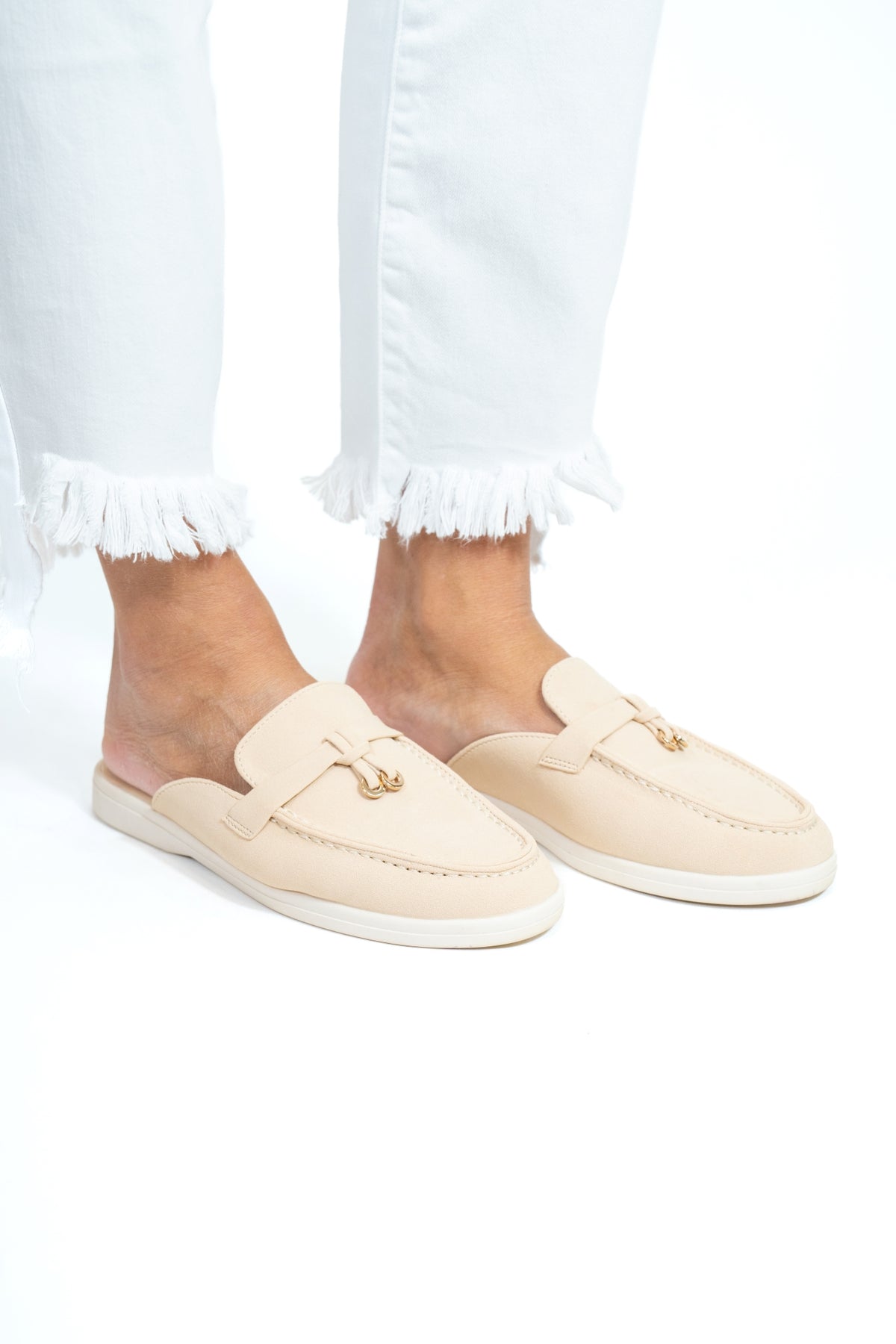 LOAFER MULE IRENE KNOT DETAIL MOCCASIN STITCHING