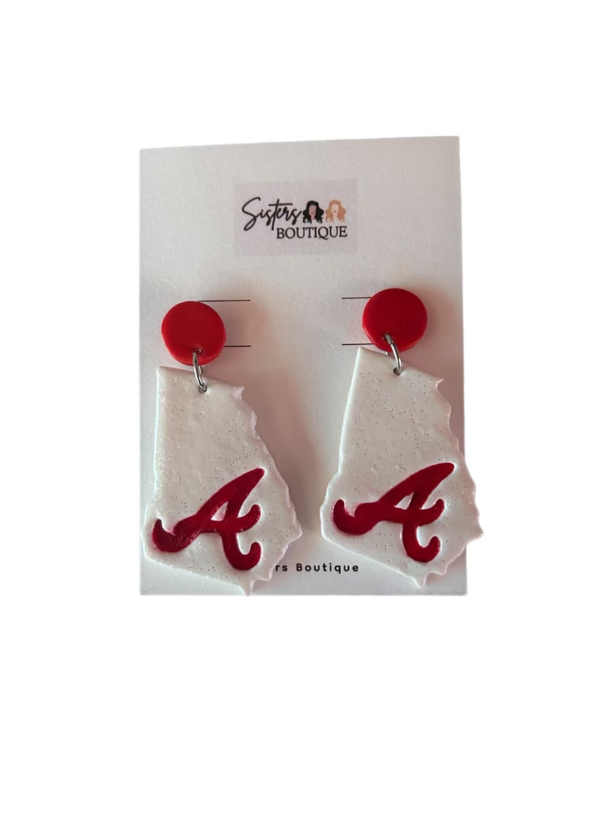 HANDMADE CLAY ATLANTA BRAVE EARRINGS