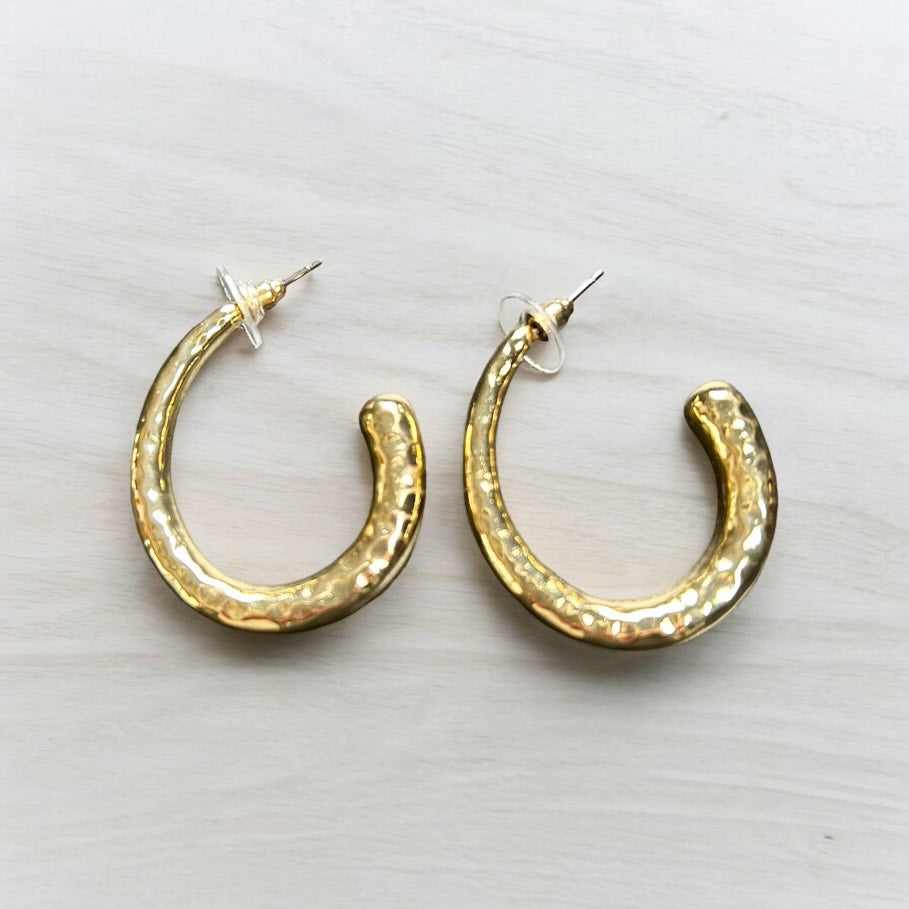 GOLD COLOR HALF HOOP EARRINGS