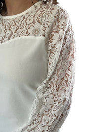 ELEGANT FASHIONABLE WHITE LACE TOP