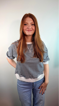STRIPED PULLOVER BLOUSE
