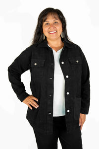 BLACK OVERSIZED DENIM JACKET