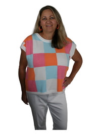 MULTI COLOR CHECKER SWEATER VEST