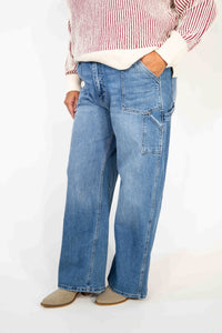 HIGH RISE WIDE LEG CARGO JEANS