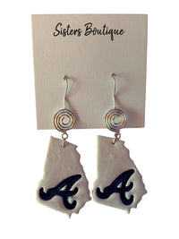 HANDMADE POLYMER CLAY ATLANTA BRAVE EARRINGS