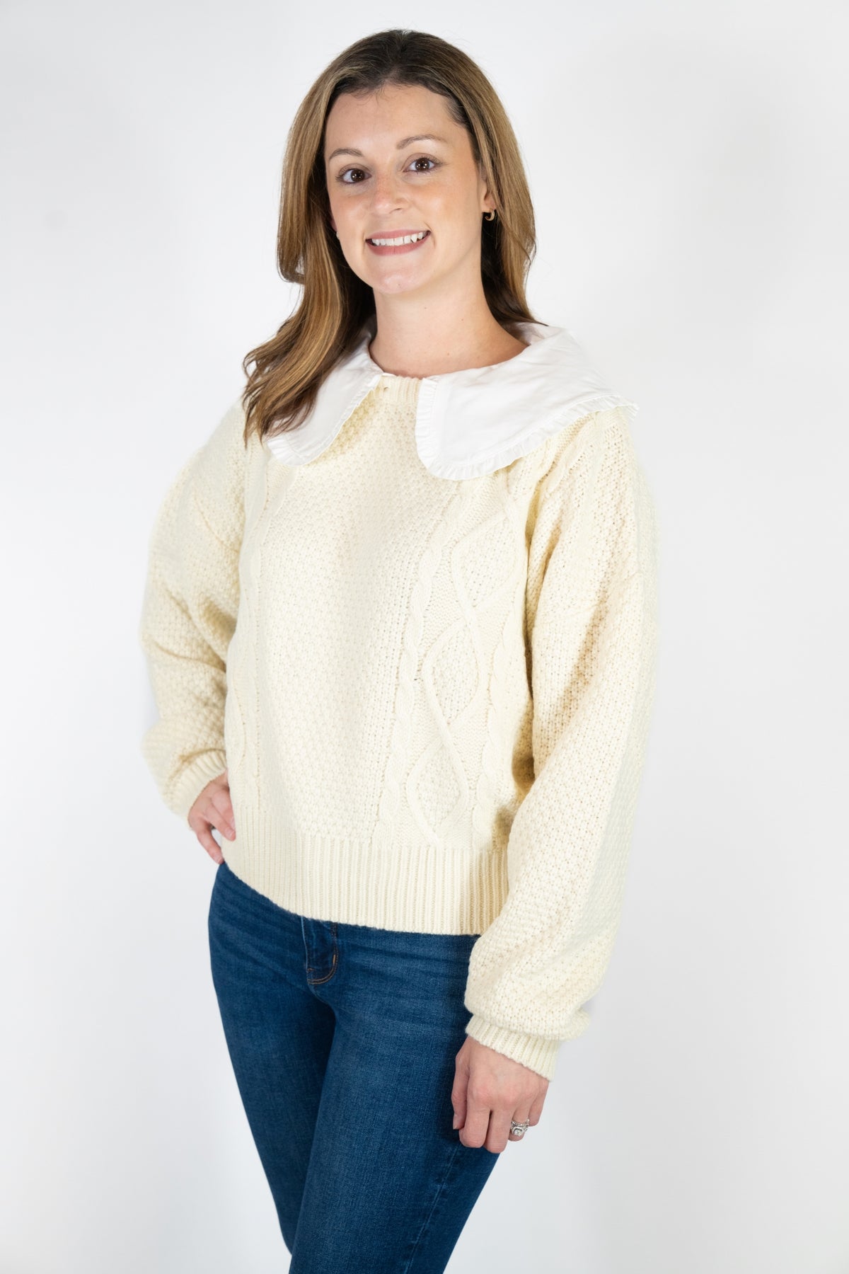 CREME COLOR PULLOVER SWEATER