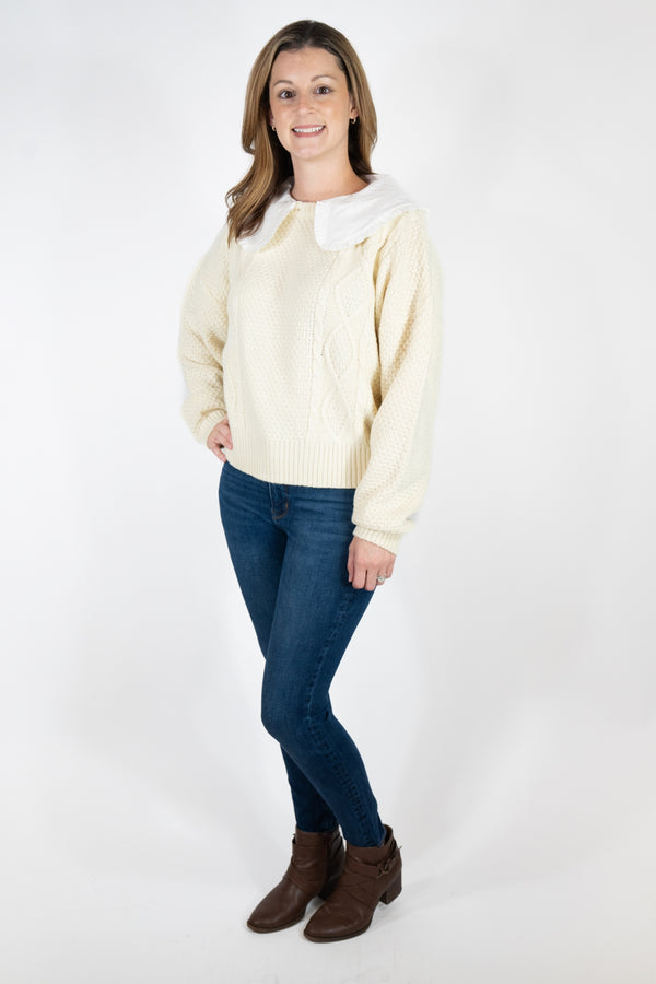 CREME COLOR PULLOVER SWEATER