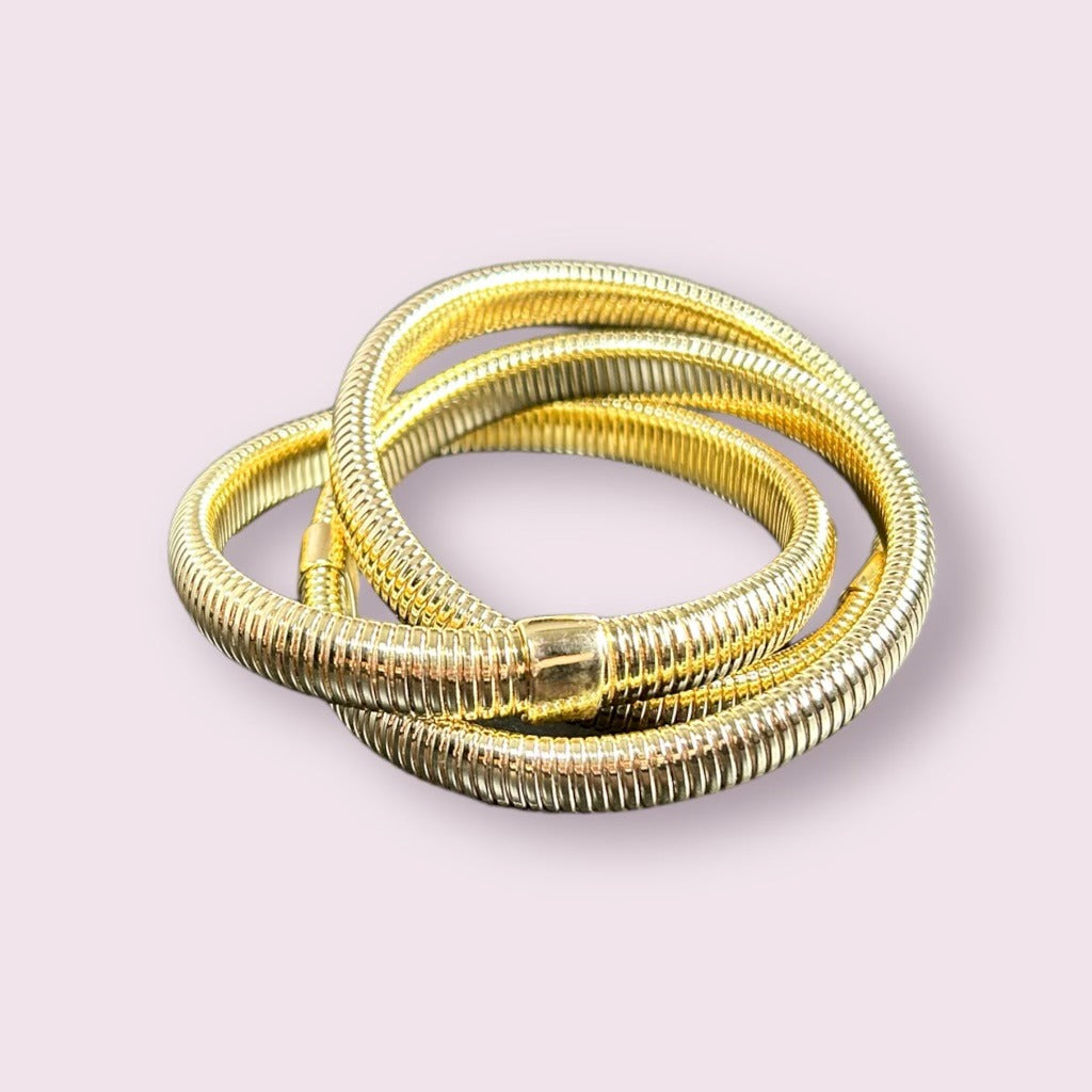 GOLD COLOR SLIP ON WRAP BRACELET