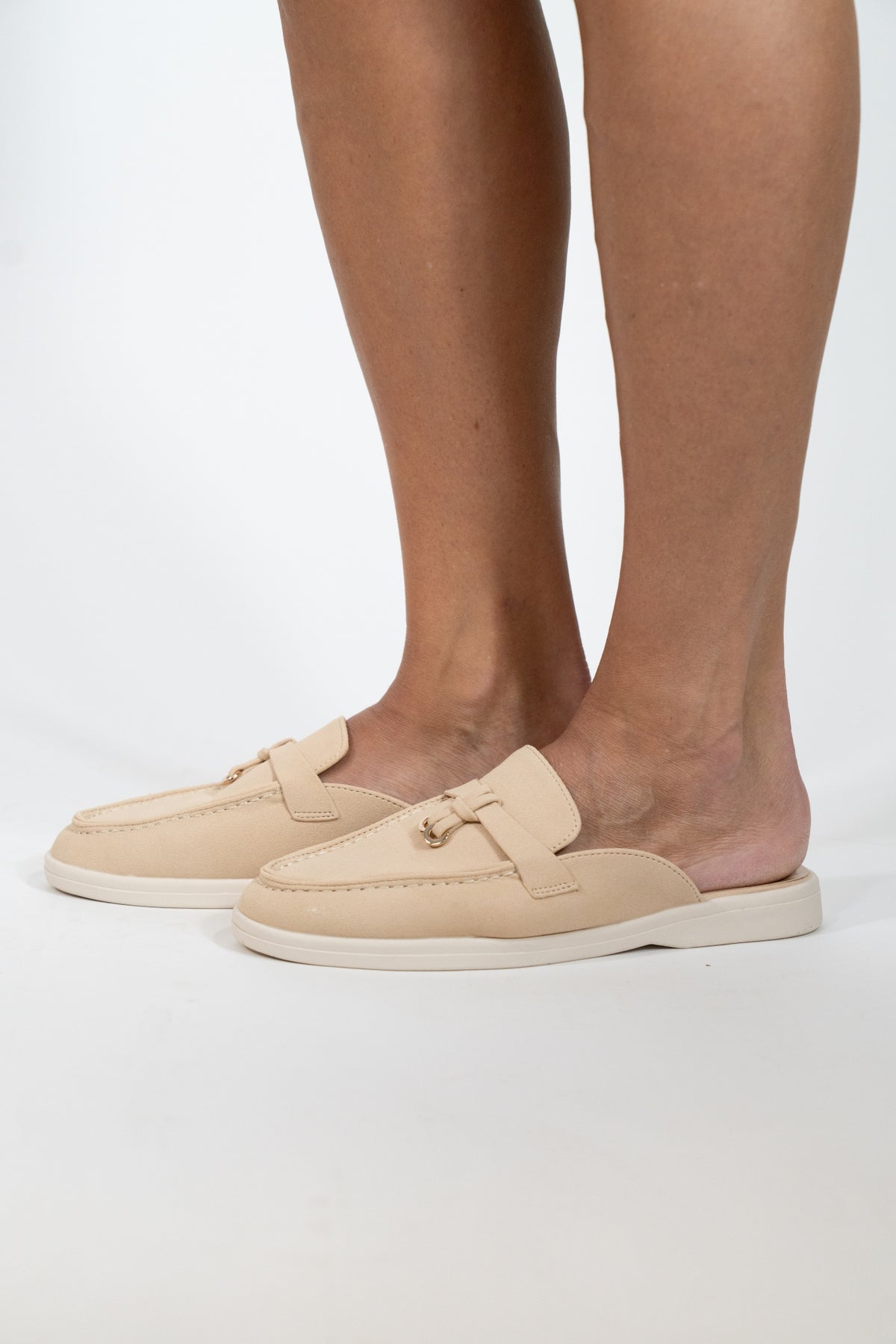 LOAFER MULE IRENE KNOT DETAIL MOCCASIN STITCHING