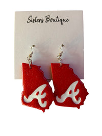 HANDMADE POLYMER CLAY ATLANTA BRAVE EARRINGS