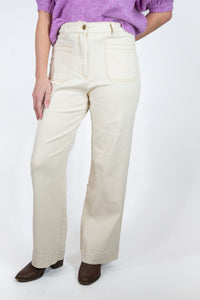 COTTON TWILL CROP PANTS