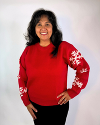 CHRISTMAS SWEATER WITH SNOWFLAKE SLEEVES