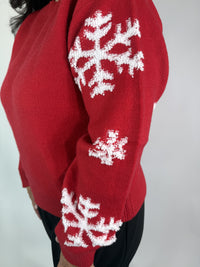 CHRISTMAS SWEATER WITH SNOWFLAKE SLEEVES