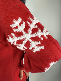 CHRISTMAS SWEATER WITH SNOWFLAKE SLEEVES